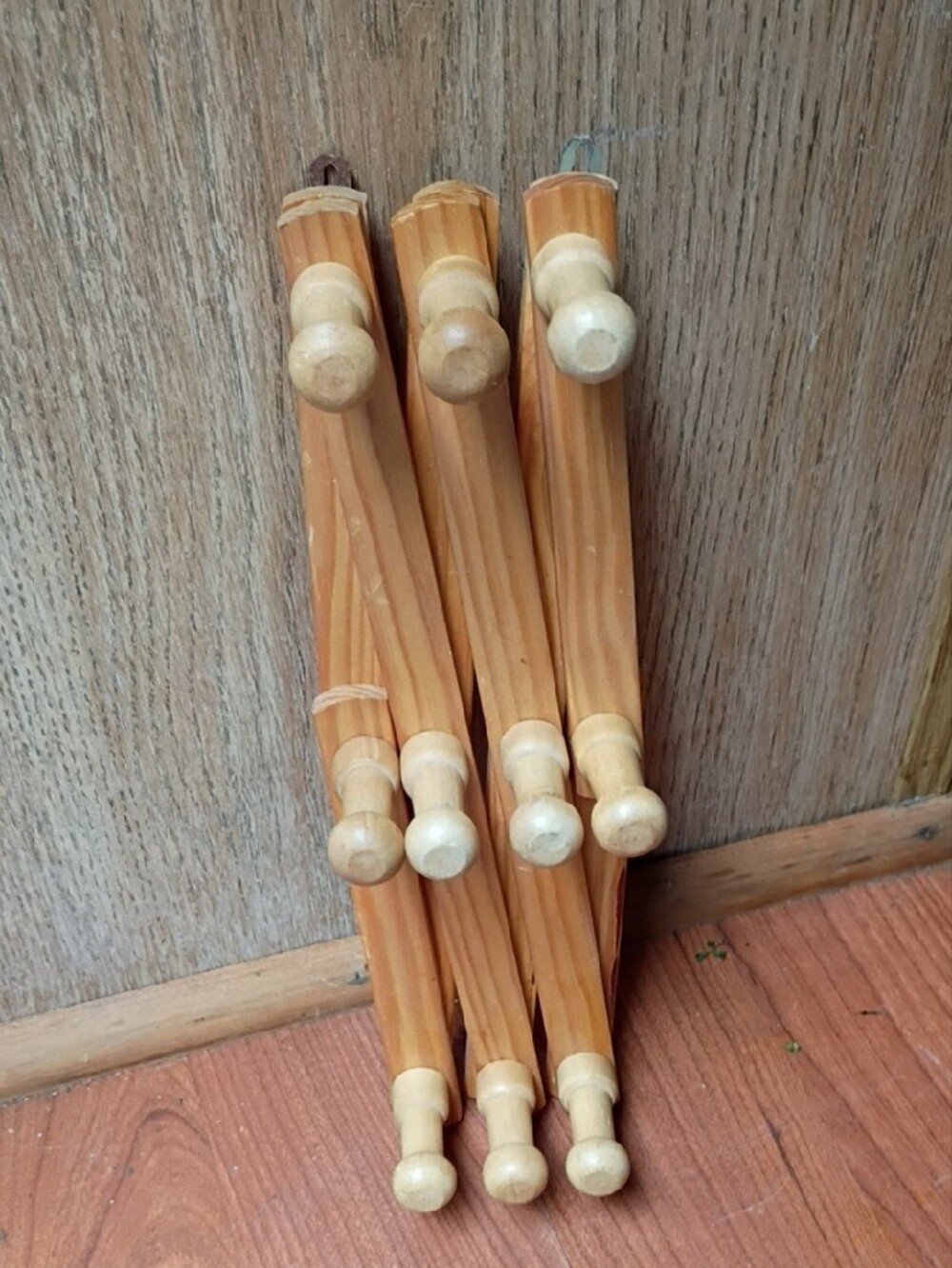 Wood Expandable Wall Peg Rack - Natural Finish - Picture 3 of 3